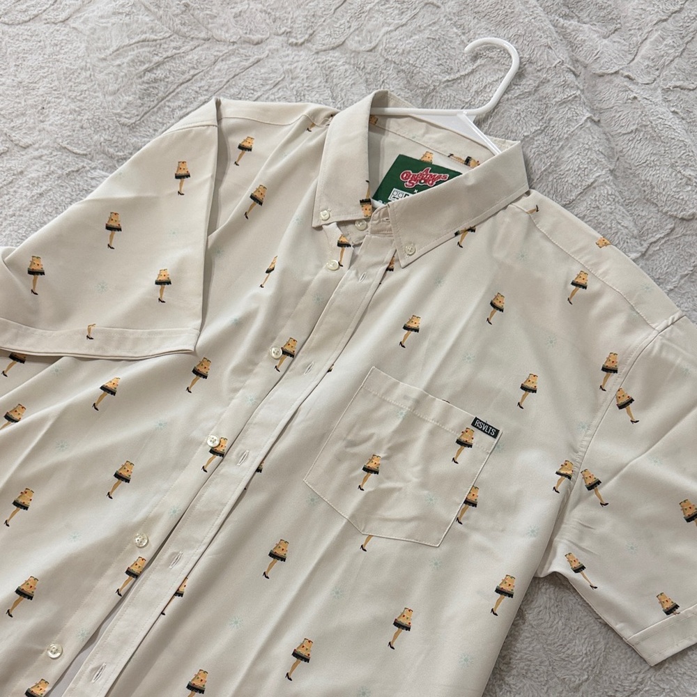 Cream Shirt with Lamp Print- Christmas Story